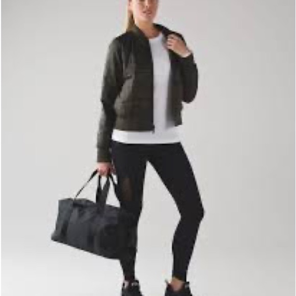 Lululemon Non-Stop Bomber Reversible Jacket 12 Dark Olive Green